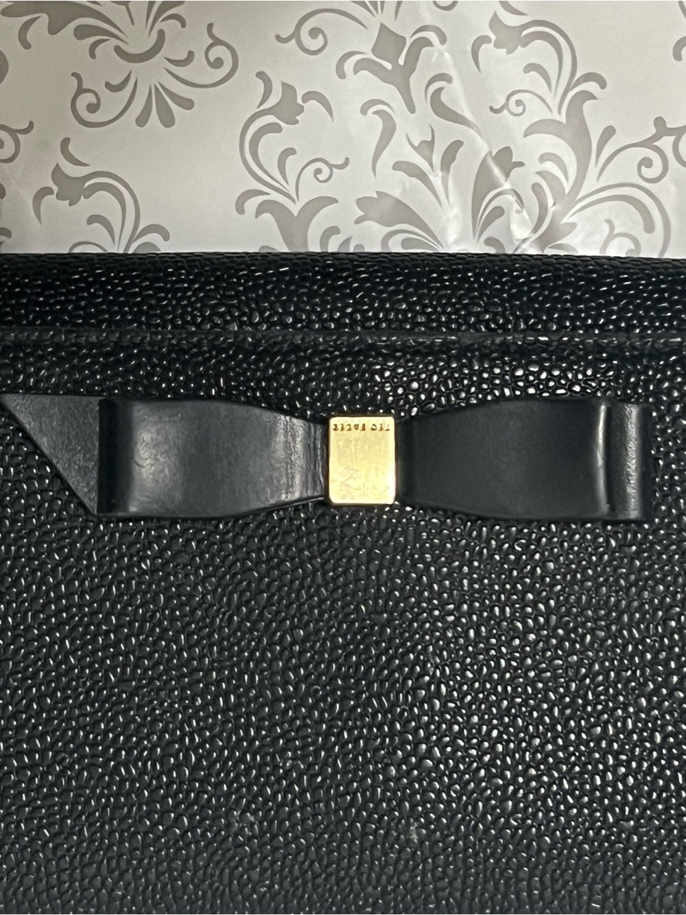Ted Baker Black Pebbled Leather Wallet with Gold Logo